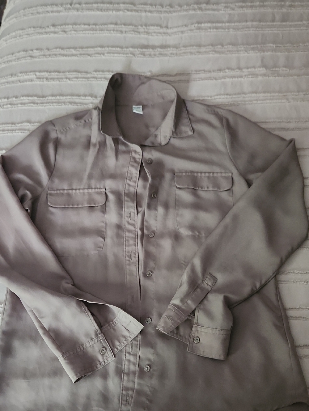 Old Navy Taupe Button-Up Blouse